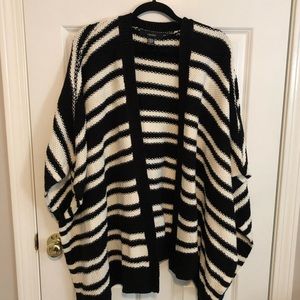 Black and white poncho